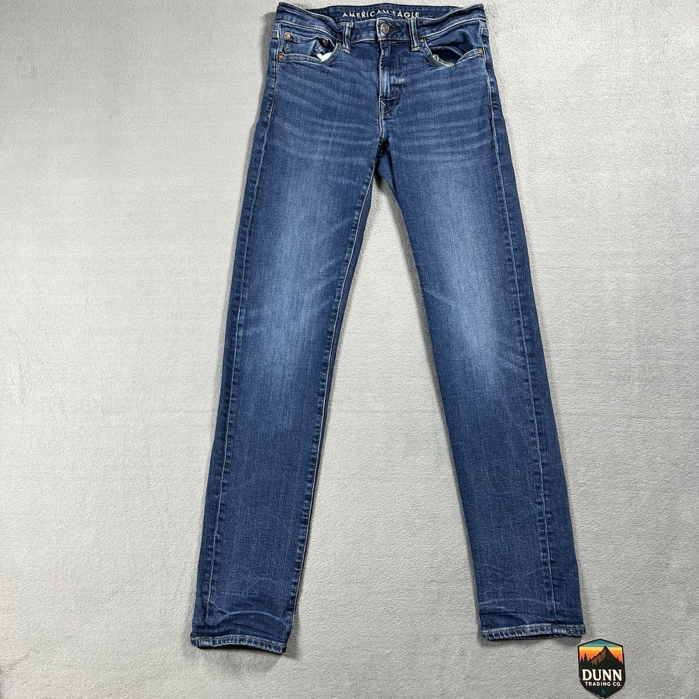 American Eagle Jeans Mens 30x36 Blue Slim Straight Airflex Medium Wash Denim